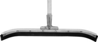 Floor Squeegee, Curved Head, 24" Black Neoprene Rubber Blade, 5' Wooden Handle (Pack of 1)