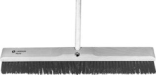 Push Broom, Medium Sweeping, Black Polypropylene Fill, 3" Trim Length, 24" Lacquered Hardwood Block, 5' Wooden Handle (Pack of 1)