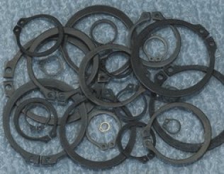 Retaining Ring Assortment, External, Steel, Black Phosphate Finish, 3/16 to 2" Diameter Range, 24 Items, 525 Pieces (Pack of 1)