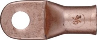 Heavy-Duty Battery Cable Lug, 3/0 AWG, Orange, 1/2" Stud Size, Fully Annealed, Electrolytic Copper, Flared Barrel End (Pack of 10)