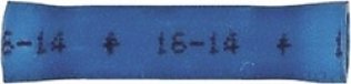 Butt Connector, Vinyl Insulated, 16 to 14 AWG, 1" Length, Blue (Pack of 100)