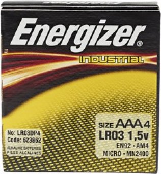 Energizer® AAA Alkaline Battery, 1.5 Volts (Pack of 4)