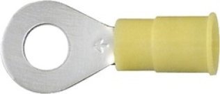Electro-Lok - Ring Tongue Terminal, Standard, Nylon Insulated, 12 to 10 AWG, 1/4" Stud Size, Yellow (Pack of 50)
