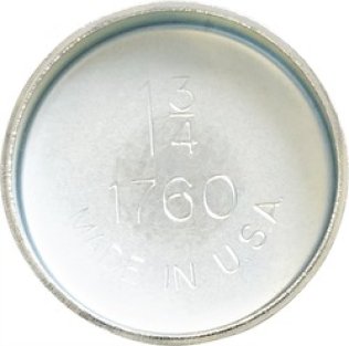 Steel Expansion Plug, Regular Cup Style, Zinc Plated, Clean Hole with Tuff-Grit™ Screen Mesh, 1-3/4" (Pack of 10)