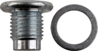 Oil Drain Plug with Zinc Gasket for Mazda, Extended Dog Point for Easier Installation, 16mm Hex (Pack of 2)