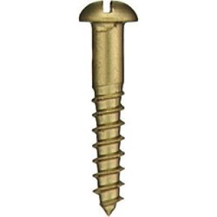 Wood Screw, Slotted Round Head, Brass, Zinc Finish, Sharp Point, #8 x 5/8" (Pack of 100)