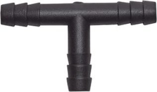 Vacuum Hose Connector, Plastic, 1/4 x 1/4", Tube x Tube x Tube (Pack of 10)
