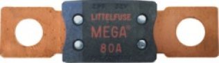 MEGA® Fuse, 80 Amps, 32 Volts DC, M8 Bolt Size, Time Delay (Pack of 2)