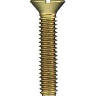 Machine Screw, Slotted Flat Head, Brass, Coarse Thread, #10-24 x 2" (Pack of 50)