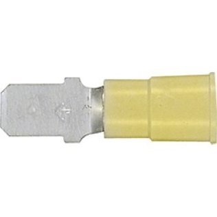 Male Quick Slide, 1/4" Tab Width, Fully Insulated, Nylon, 12 to 10 AWG (Pack of 25)