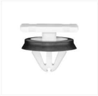 Body Side Exterior Trim Molding Clip with Sealer for GM, Nylon, White, Fits 9mm Hole, 12 x 20mm Top Head, 11mm Stem Length (Pack of 25)