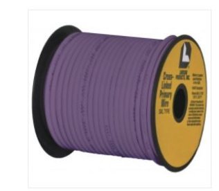 Cross Linked Primary Wire, Polyethylene, 20 AWG, 60 Volts, Purple, 100' Length, SAE J1128 SXL Cable (Pack of 1)
