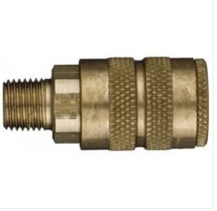 Dixon - Heavy-Duty Quick Disconnect Coupler, Brass, Standard Industrial, Male NPTF, 1/4" Body Size, 1/4-18" Thread Size (Pack of 2)