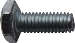DIN 933 Hex Cap Screw, A2 Stainless Steel, Plain Finish, Coarse Thread, 5.3mm Head Height, 13mm Across Flats, M8-1.25 x 20mm (Pack of 25)