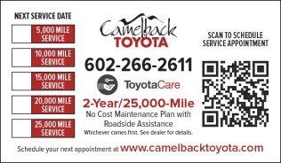 Camelback Toyota Care Sticker