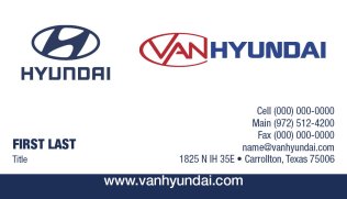 Van Hyundai TX Business Cards