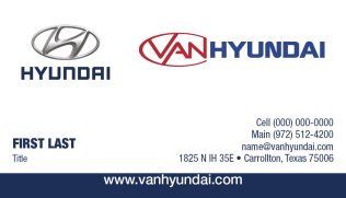 Van Hyundai TX Raised Logo Business Cards