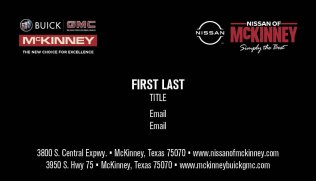Nissan of McKinney/McKinney Buick GMC Business Card - Email