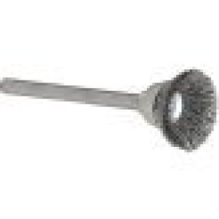 Regency® - Steel Miniature Cup Brush, 9/16" Outer Diameter, 1/8" Shank Diameter, 7/8" Shank Length, 37000RPM Operating Speed (Pack of 2)