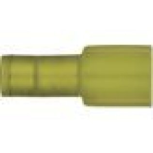 Electro-Lok - Male Rolled Edge Quick Slide Terminal, Fully Insulated, Nylon, 12 to 10 AWG, 1/4" Tab Width, Yellow (Pack of 25)