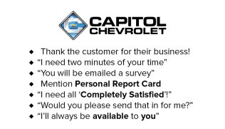 Capitol Chevy Survey Business Cards