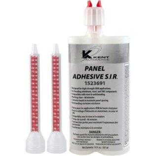 2-Part Structural Impact Resistant Panel Adhesive with 2 Turbo Mixers, Black, Liquid Form, 7oz Cartridge (Pack of 1)