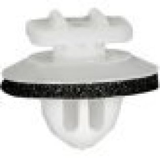 Molding Clip with Sealer for Toyota, Nylon, White, 10 x 10mm Top and 15mm Bottom Head, 8 x 8mm Stem Size (Pack of 25)