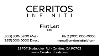 Cerritos Infiniti Business Card