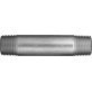 Welded Pipe Nipple, Steel, Galvanized, Schedule 40, 1/8-27 x 1/8-27, Male NPT x Male NPT, 150PSI (Pack of 10)