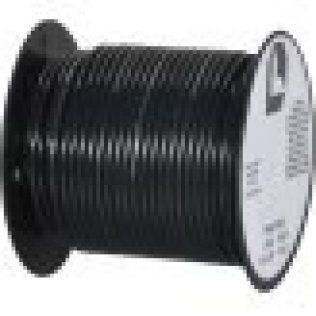 Plastic Covered Primary Wire, Vinyl Plastic, 18 AWG, 60 Volts, Black, 100' Length, SAE J1128 GPT Cable (Pack of 1)