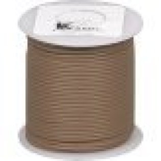 Plastic Covered Primary Wire, Polyvinyl, 16 AWG, Brown, 100' Length, Multi-Strand, 10 Amps, Heat Resistant (Pack of 1)