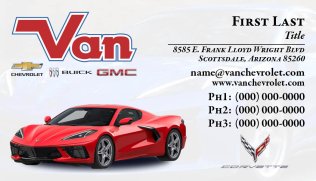 Van Chevrolet Business Card Corvette