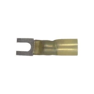 Spade Terminal, 2-Piece Heat Seal, Insulated, 12 to 10 AWG, #8 Stud Size, Yellow (Pack of 50)