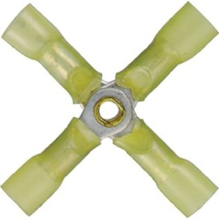 Tru-Seal® - Heat Seal 4-Way Butt Connector, 12 to 10 AWG, #6 Stud Size (Pack of 10)