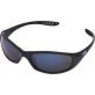 "KleenGuard - HellRaiser Safety Glasses, Black Frame, Blue Mirror Lens, Scratch-Resistant Coating (Pack of 1) "