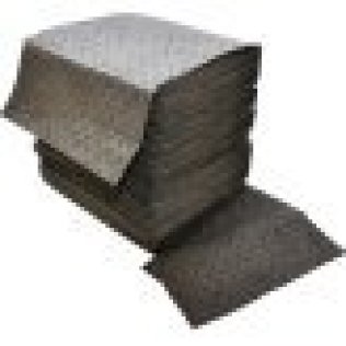 Spilfyter - Economy Grade Universal Sorbent Pad, Gray, 32 Gallons/Case Absorption Capacity, Single Weight, 16" x 18", 200/Box (Pack of 1)