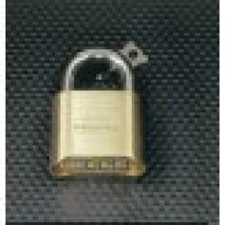 Combination Padlock, Heavy-Duty Brass, 5/16" Case Hardened Shackle, 4 Dial Combination, Resettable (Pack of 1)