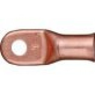 Heavy-Duty Battery Cable Lug, 1/0 AWG, Pink, 1/2" Stud Size, Fully Annealed, Electrolytic Copper, Flared Barrel End (Pack of 10)