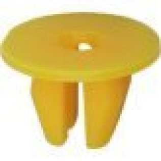 Fender and Side Shield Cover Screw Grommet, M4.8 (#10) Screw Size, 17mm Head Dia., 10mm Stem Length, 11mm Height, Fits Into 9x9mm Hole, Yellow Nylon (Pack of 25)
