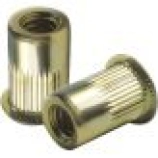 Sherex Fastening Solutions - Blind Rivet Nut Insert, Thin Wall, Steel, Yellow Zinc Finish, Knurled, Large Flange, Coarse Thread, M10-1.5, 3.8 to 7.9mm Grip (Pack of 20)