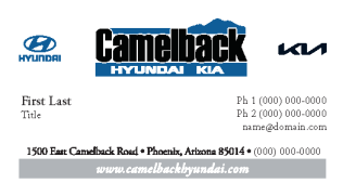 Camelback Hyundai Kia Combination Business Cards