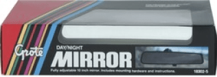 Grote® - 10 Inside Rear View Mirror - 10 x 2-7/16; OEM Styling; Non-Glare Adjustment Lever; Includes Mirror Mount Instructions & Adhesive; Black Polypropylene (Sold Individually)