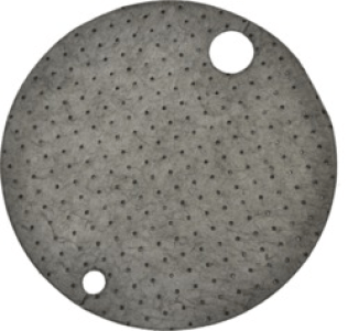 Spilfyter - Standard Grade Universal Drum Top Sorbent Pad with Cut Outs For Bung Hole and Air Hole, Black, 14 Gallons/Case Absorption Capacity, Double Weight, 22", 25/Box (Pack of 1)