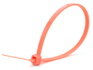 Orange Cable Ties Color-Coded, 8 " Length (Pack of 50)