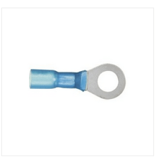 Tuff-Seal® - Ring Tongue Terminal, 2-Piece Heat Seal, Polyolefin Insulated, 16 to 14 AWG, 1/4" Stud Size, Blue (Pack of 25)