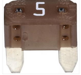 MINI Fuse, 5 Amps, 32 Volts DC, Tan (Pack of 5)