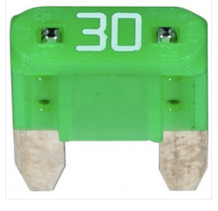 MINI Fuse, 30 Amps, 32 Volts DC, Green (Pack of 5)