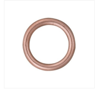 Copper Crushable Drain Plug Gasket with Filler Material, M14 ID x M20 OD, 2mm Thickness (Pack of 10)