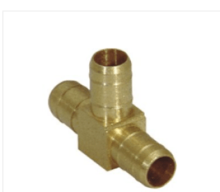 Dubl-Barb Union Tee, Brass, 1/4" x 1/4" x 1/4", Tube x Tube x Tube, 11/64" Tube ID, 150PSI (Pack of 10)