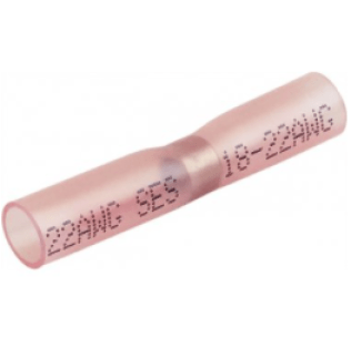 Butt Connector, Solder Seal, Polyolefin Insulation, 20 to 18 AWG, Red (Pack of 20)
